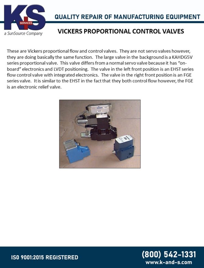 Vickers Proportional Control Valves K+S Services