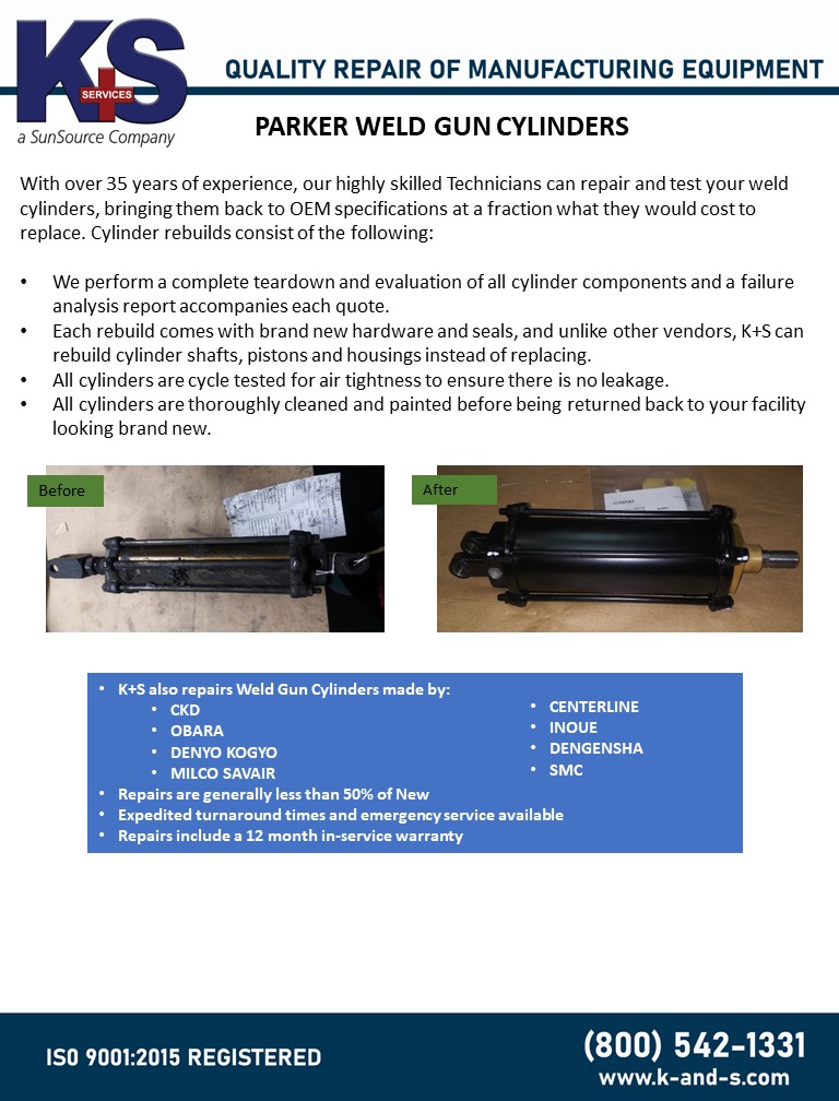 Parker Weld Gun Cylinders K+S Services